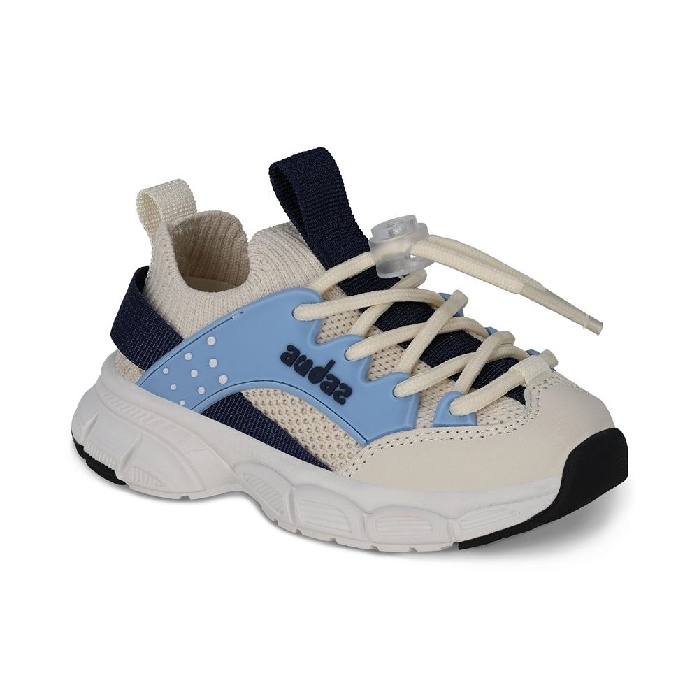 Tenis Audaz para niño en textil azul Simba con agujetas.