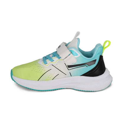 Tenis Audaz para niño en textil verde Rocco con tira de contacto.