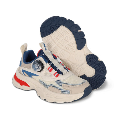 Tenis Audaz para niño en sintético azul Marley con Twist and pop.