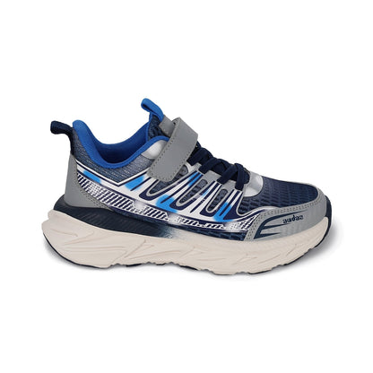 Tenis Audaz para niño en sintético azul Indiana ajuste de tira de contacto.