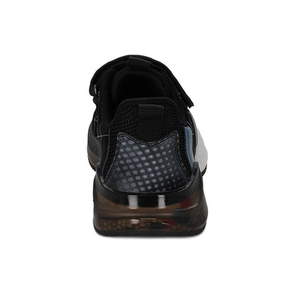 Tenis Audaz para niño en textil negro Rex con tira de contacto.