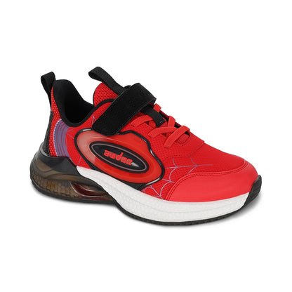 Tenis Audaz para niño en textil rojo Rex con tira de contacto.