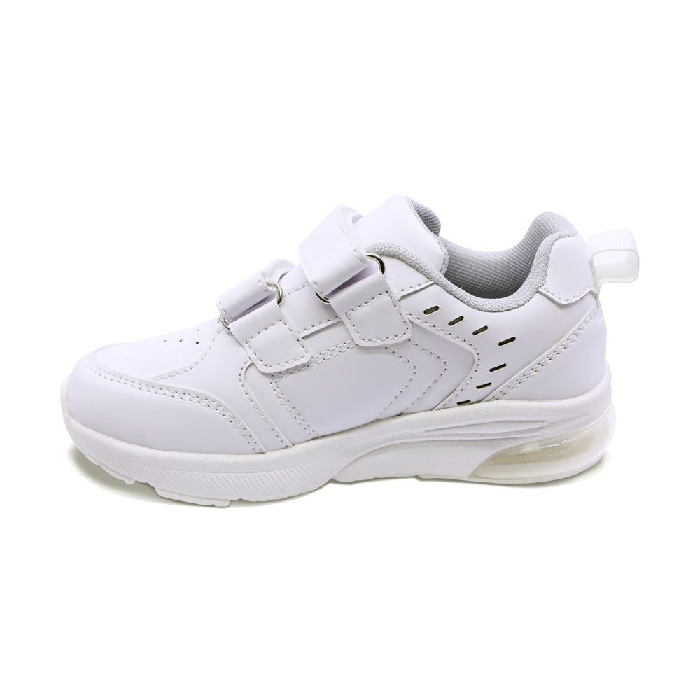 Tenis escolar Audaz para niño sintético blanco Maserati con doble tira de contacto