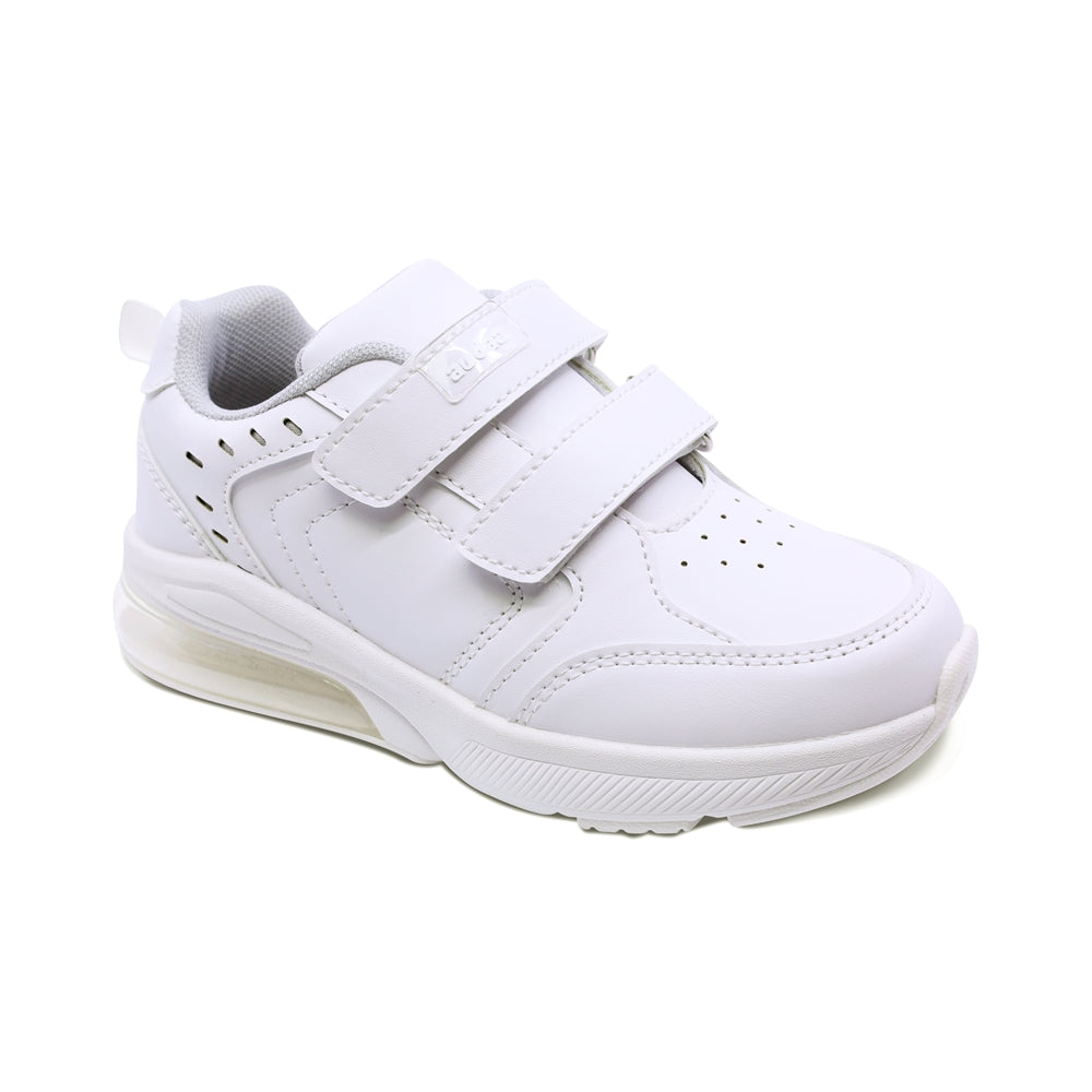 Tenis escolar Audaz para niño sintético blanco Maserati con doble tira de contacto