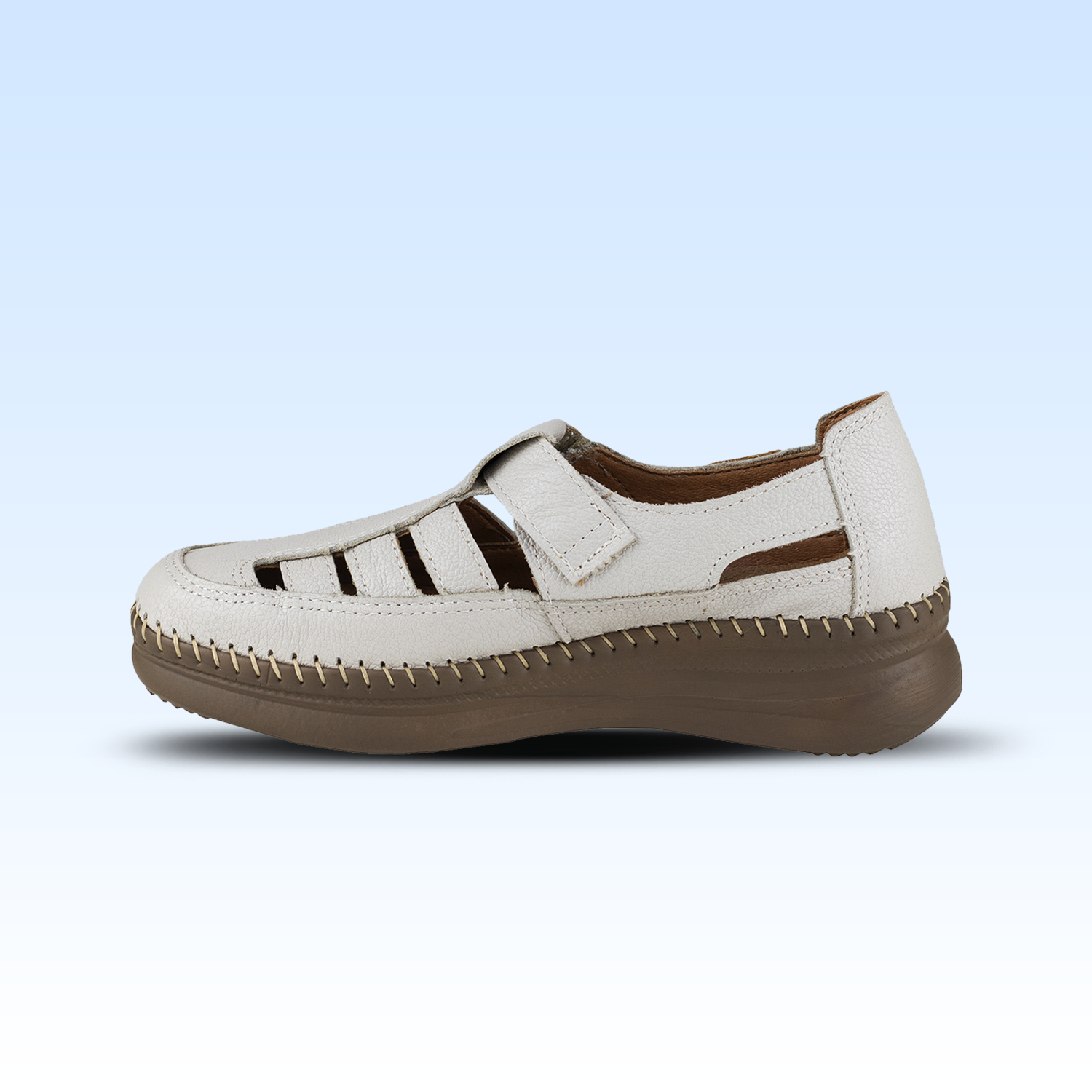 Sandalia Casual Para Dama Lobo Solo 4988 Marfil