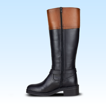 Bota Larga Para Dama Lobo Solo 5083 Negro Miel