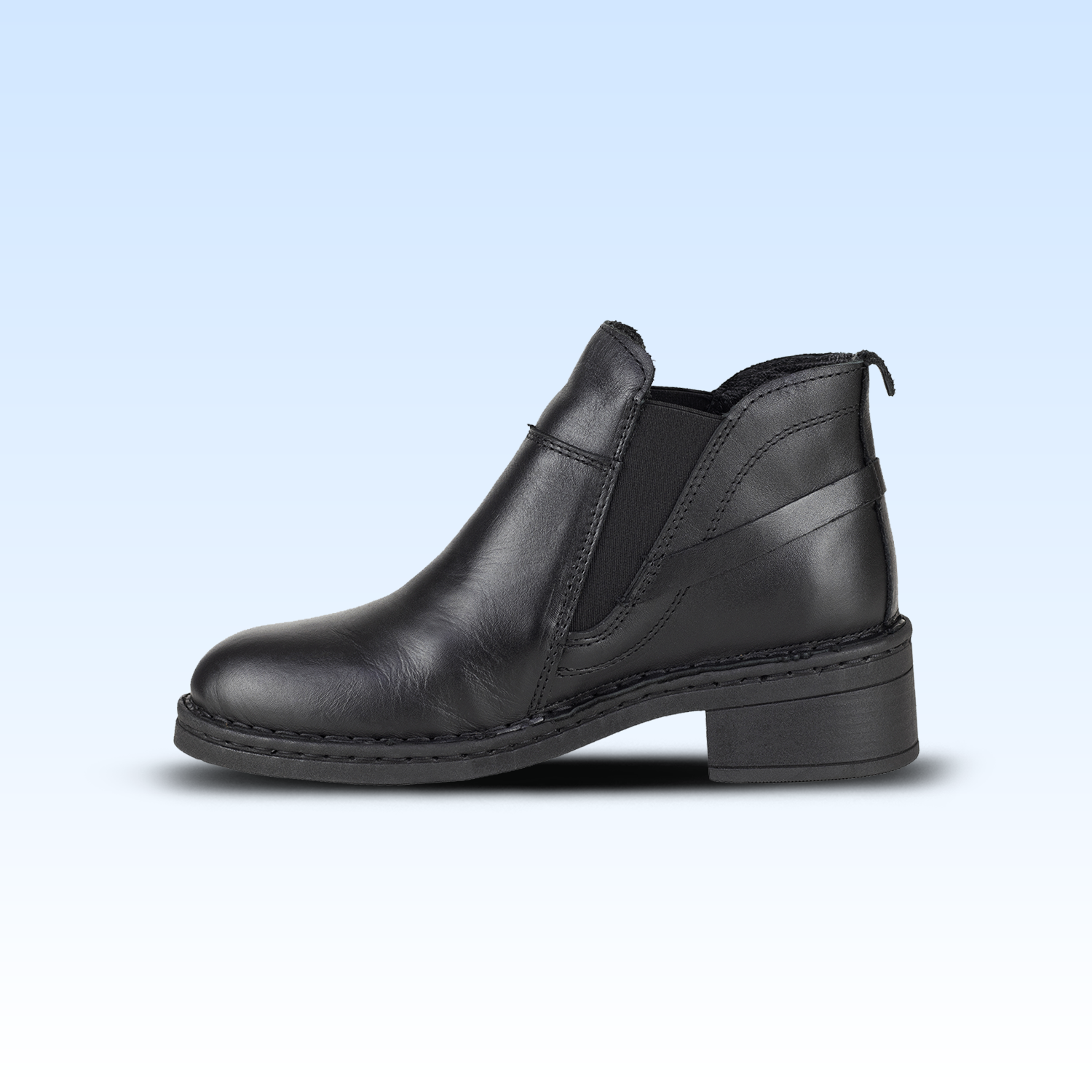 Botín Tacón Bajo Casual Para Dama Lobo Solo 5094 Negro