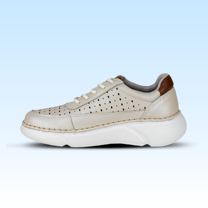 Tenis Confort Casual Para Dama Lobo Solo 4663 Marfil