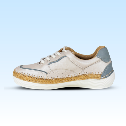 Tenis Casual Choclo Tejidos a Mano Para Dama Lobo Solo 5129 Marfil