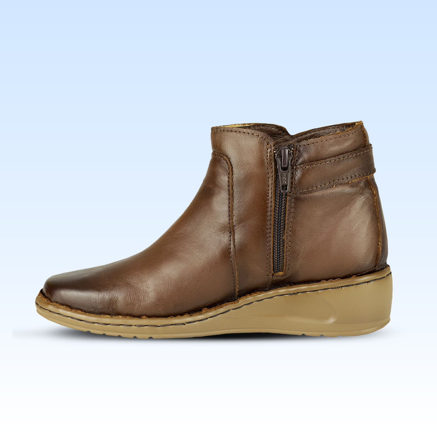 Botín Casual Dama Lobo Solo 4842 Algodón Caoba
