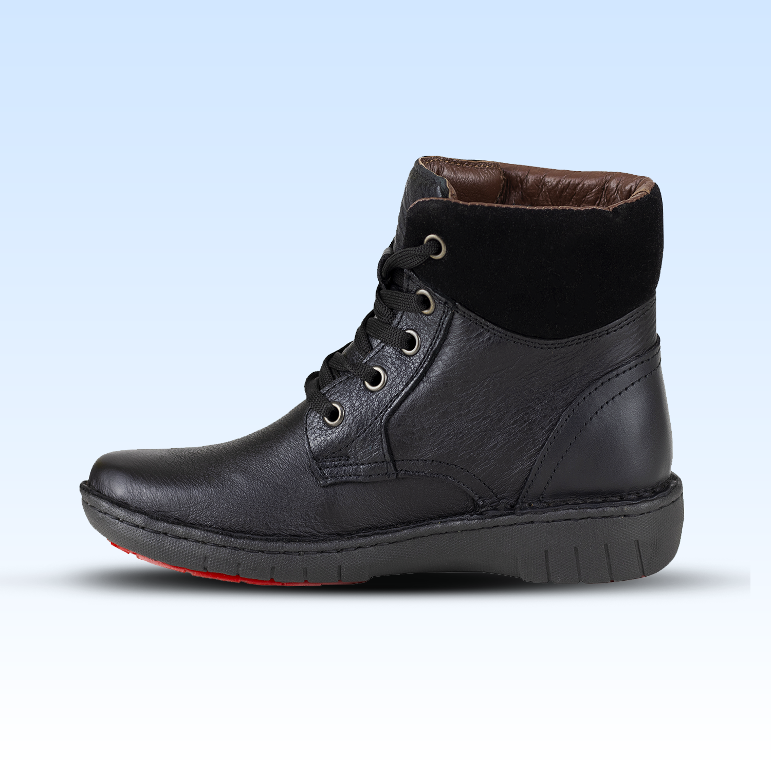 Botín Casual Dama Lobo Solo Italia 5842 Tumbled Negro