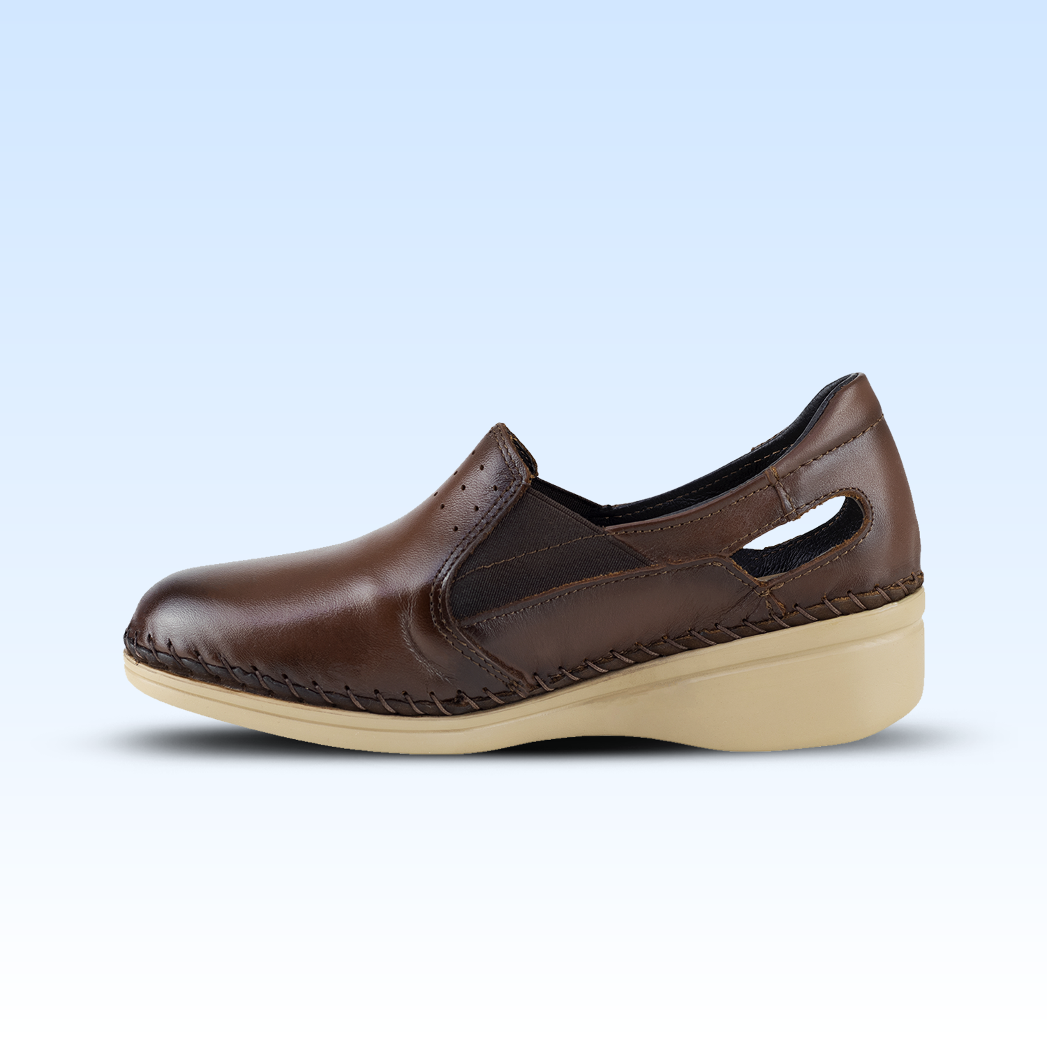 Mocasin Confort Para Dama Lobo Solo 4728 Caoba