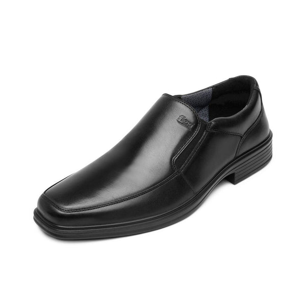 Mocasín Negro Flexi De Hombre Semi Vestir Shock Point 406409