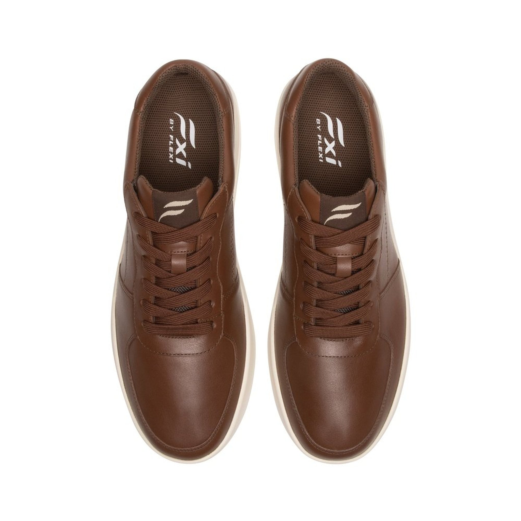 Tenis Sneakers De Caballero Flexi Piel Suave 412408 Tan Moda