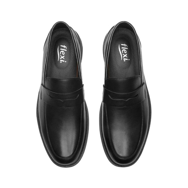 Mocasin Negro Flexi Para Hombre Clasico 417703 Con Capsula