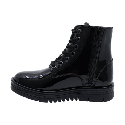 Botín Coqueta para niña de Charol  Negro Nora con estrella en el lateral