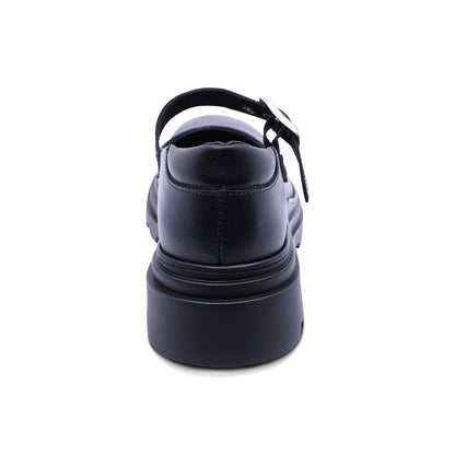 Zapato escolar Coqueta para niña de piel negro Jazz con hebilla