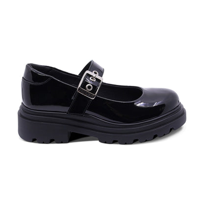 Zapato escolar Coqueta para niña charol negro Jazz con hebilla