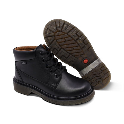 Bota escolar Audaz para niño de piel negro Martín con agujetas