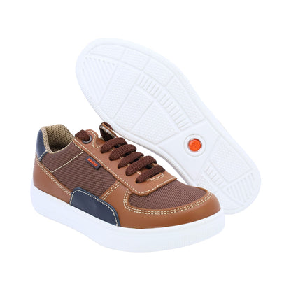 Tenis Audaz para niño en piel miel Drone con agujeta