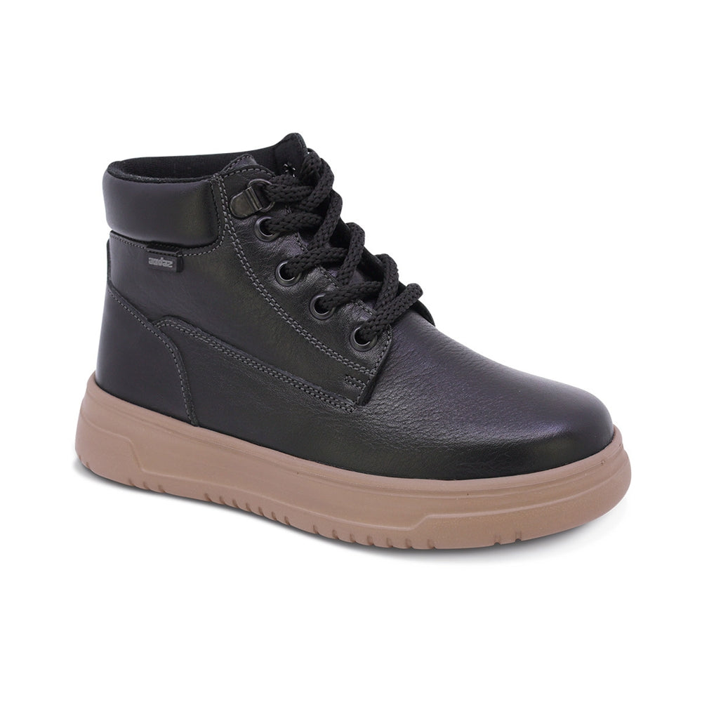 BOTA AUDAZ PARA NIÑO DE PIEL COLOR NEGRO RAPTOR CON AGUJETA