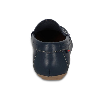 Mocasín Audaz casual para niño en piel azul Malaga con suela cómoda.