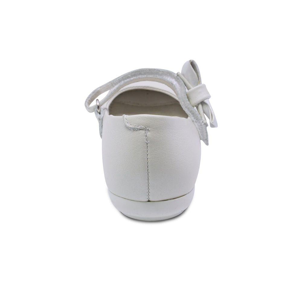 Balerina Coqueta para niña en piel perla Ximena con tira de contacto.