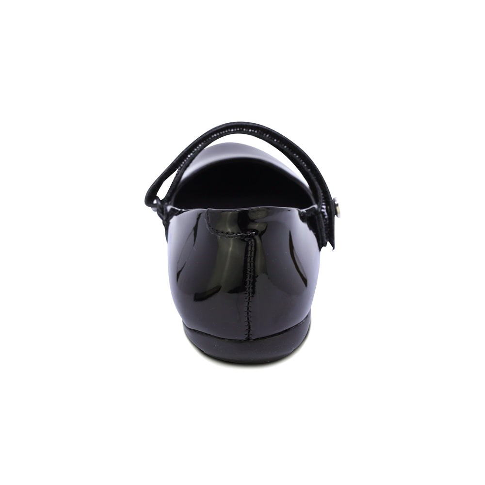 BALERINA COQUETA PARA NIÑA CHAROL COLOR NEGRO XIMENA CON TIRA DE CONTACTO