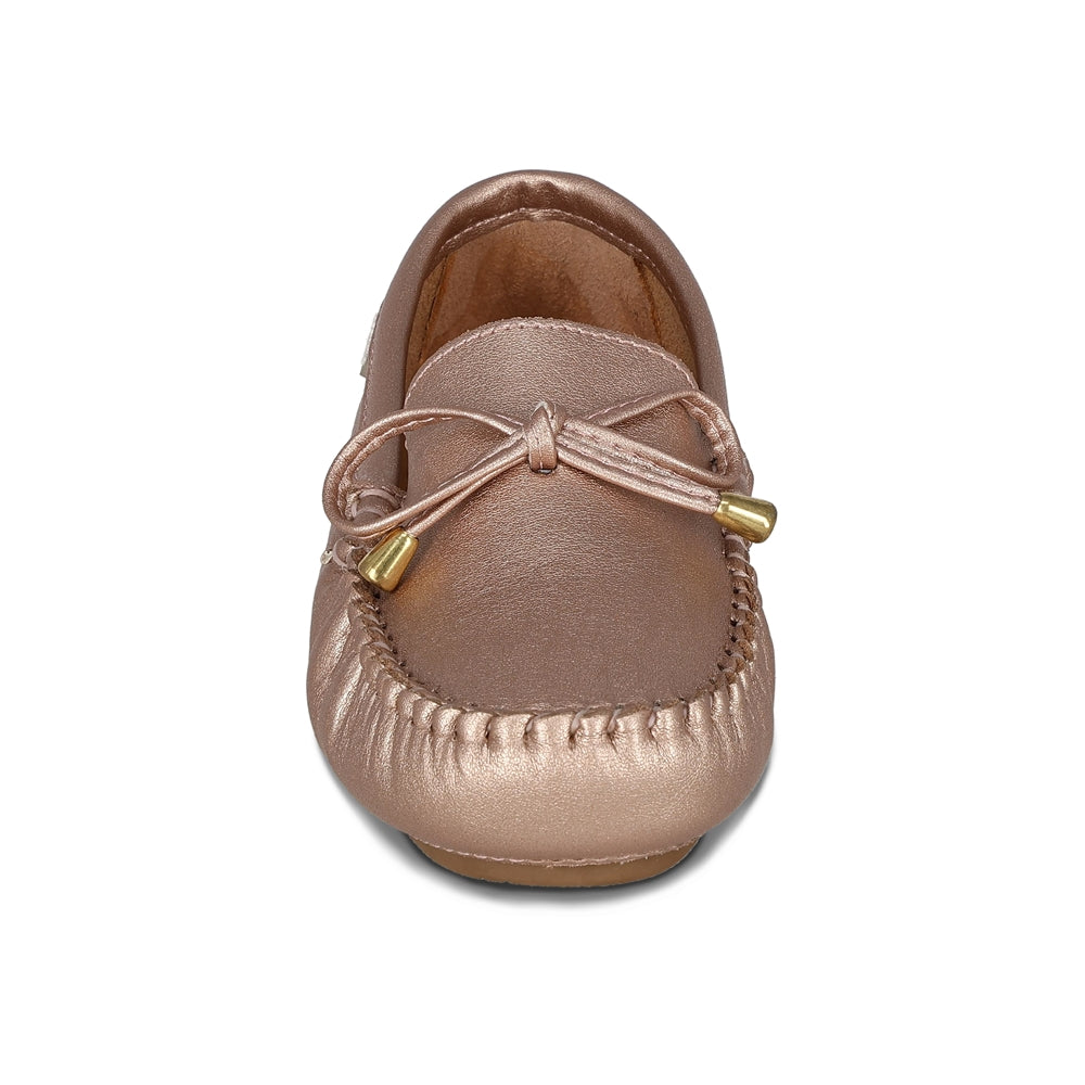 Zapato Coqueta para niña de piel oro rosado Ramiro con suela cómoda
