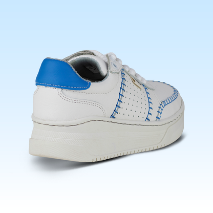 Tenis Tejidos Confort Casual Para Dama Lobo Solo 5765DA Blanco Azul