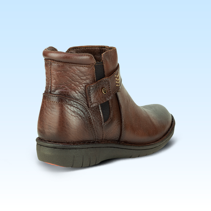 Botín Confort Casual Para Dama Lobo Solo 5860 Mahogany