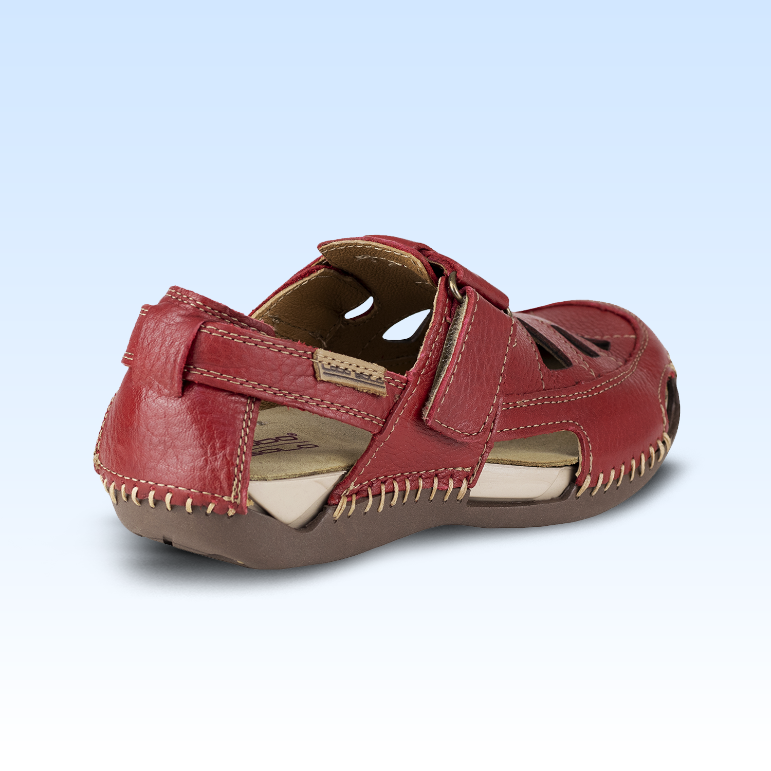 Sandalia Confort Para Dama Lobo Solo 1947 Rojo