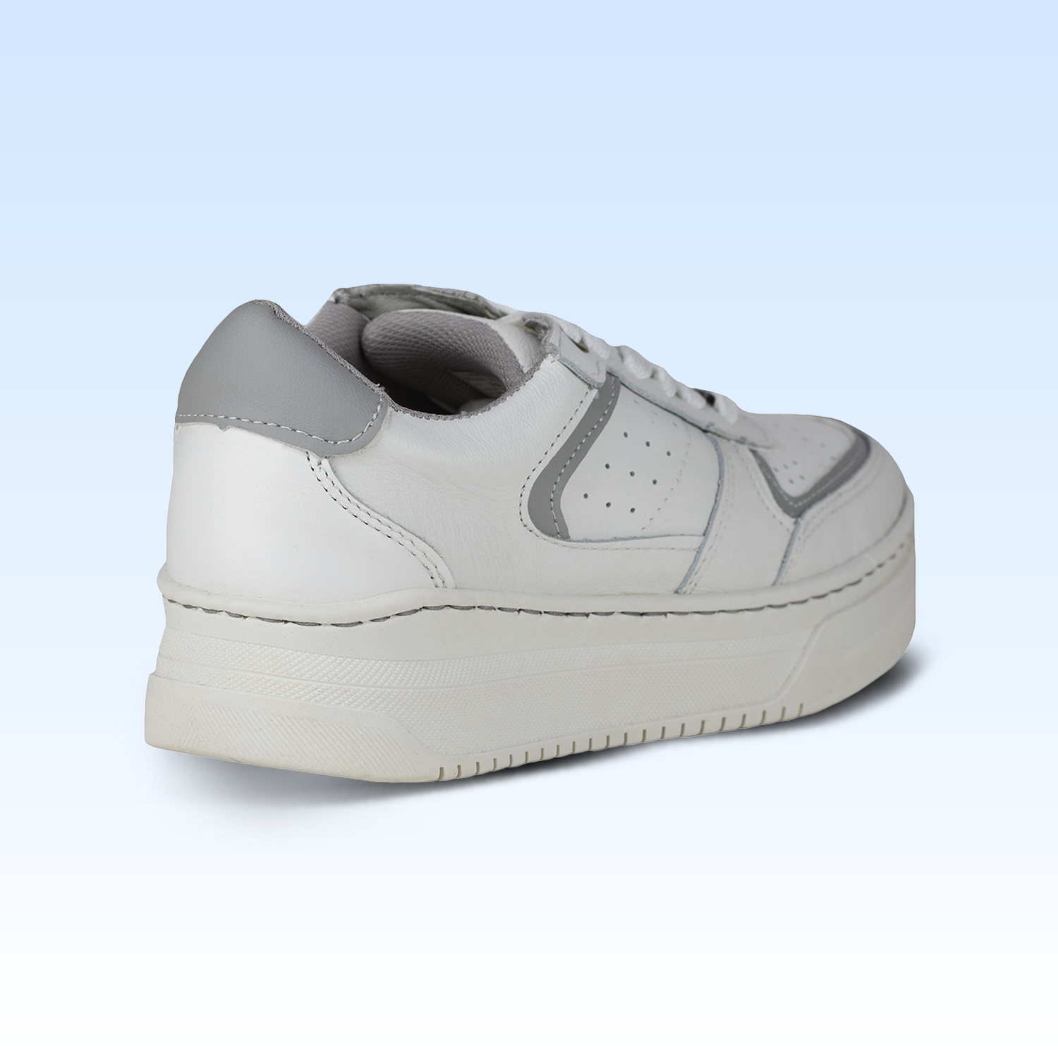 Tenis Tejido Suela Gruesa Casual Para Dama Lobo Solo 5766DA Blanco