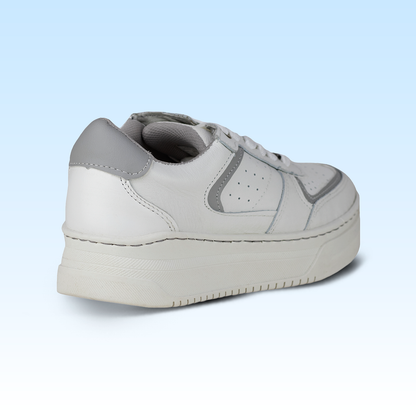 Tenis Tejido Suela Gruesa Casual Para Dama Lobo Solo 5766DA Blanco