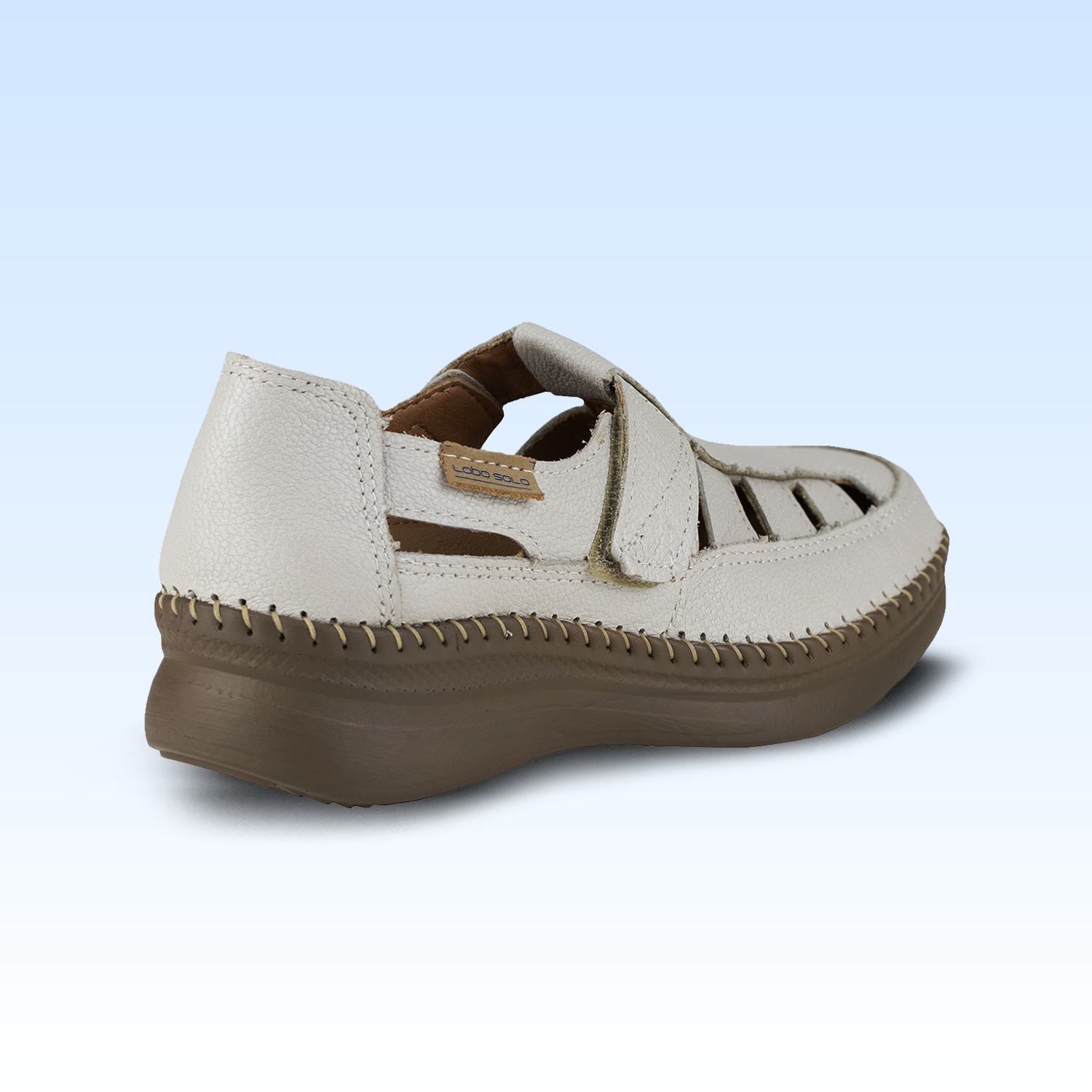 Sandalia Casual Para Dama Lobo Solo 4988 Marfil