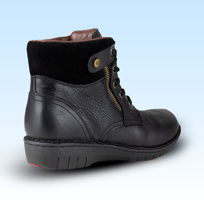 Botín Casual Dama Lobo Solo Italia 5842 Tumbled Negro