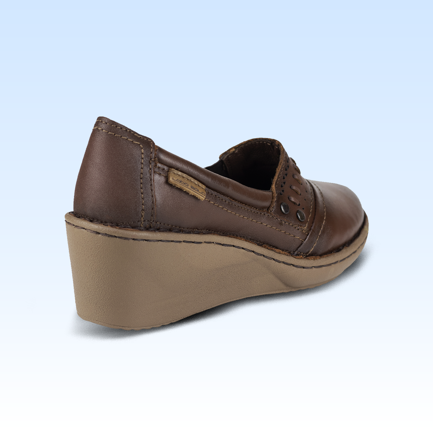 Zapato Con Tacon Para Dama Lobo Solo 5590 Caoba