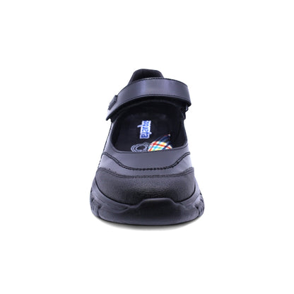 Zapato escolar Coqueta para niña de piel negro Balu con puntera antiraspaduras