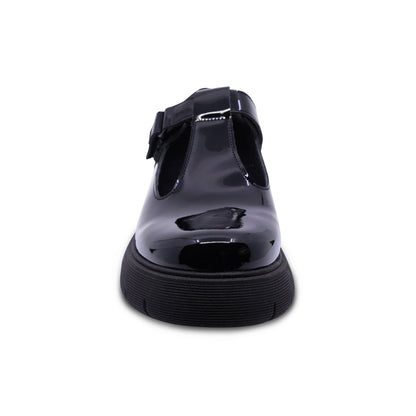 Zapato escolar Coqueta para niña charol negro Igor con tira de contacto