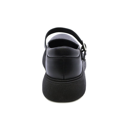 Zapato escolar Coqueta para niña de piel negro Igor con dije