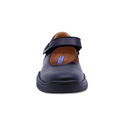 Zapato escolar Coqueta para niña de piel en negro Pilatus con ajuste cómodo