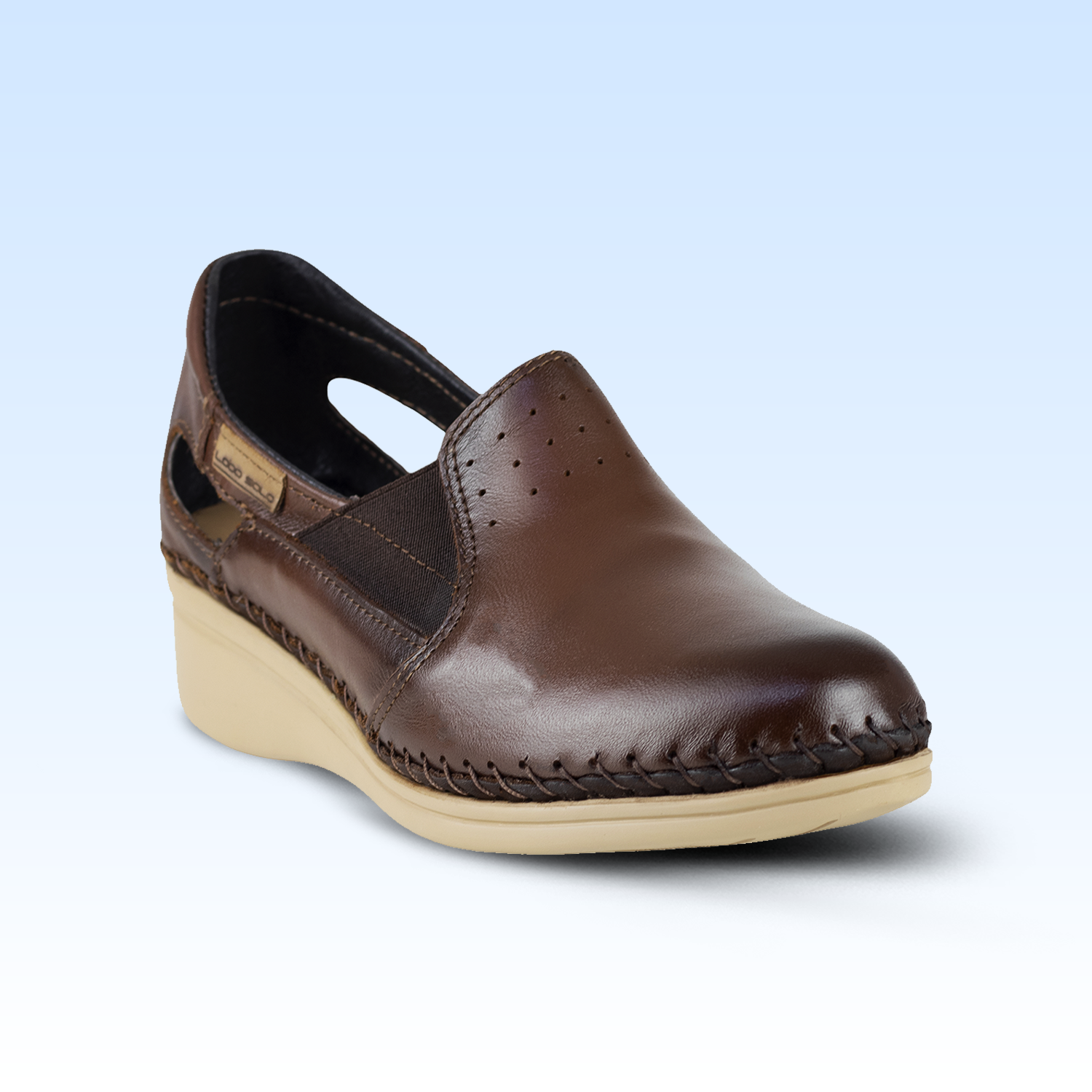 Mocasin Confort Para Dama Lobo Solo 4728 Caoba