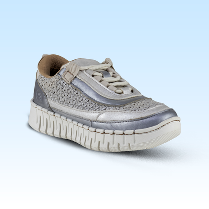 Tenis Casual Dama Lobo Solo Milo 4946 Algodón plata