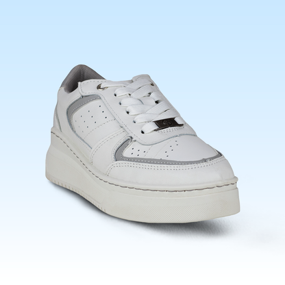 Tenis Tejido Suela Gruesa Casual Para Dama Lobo Solo 5766DA Blanco