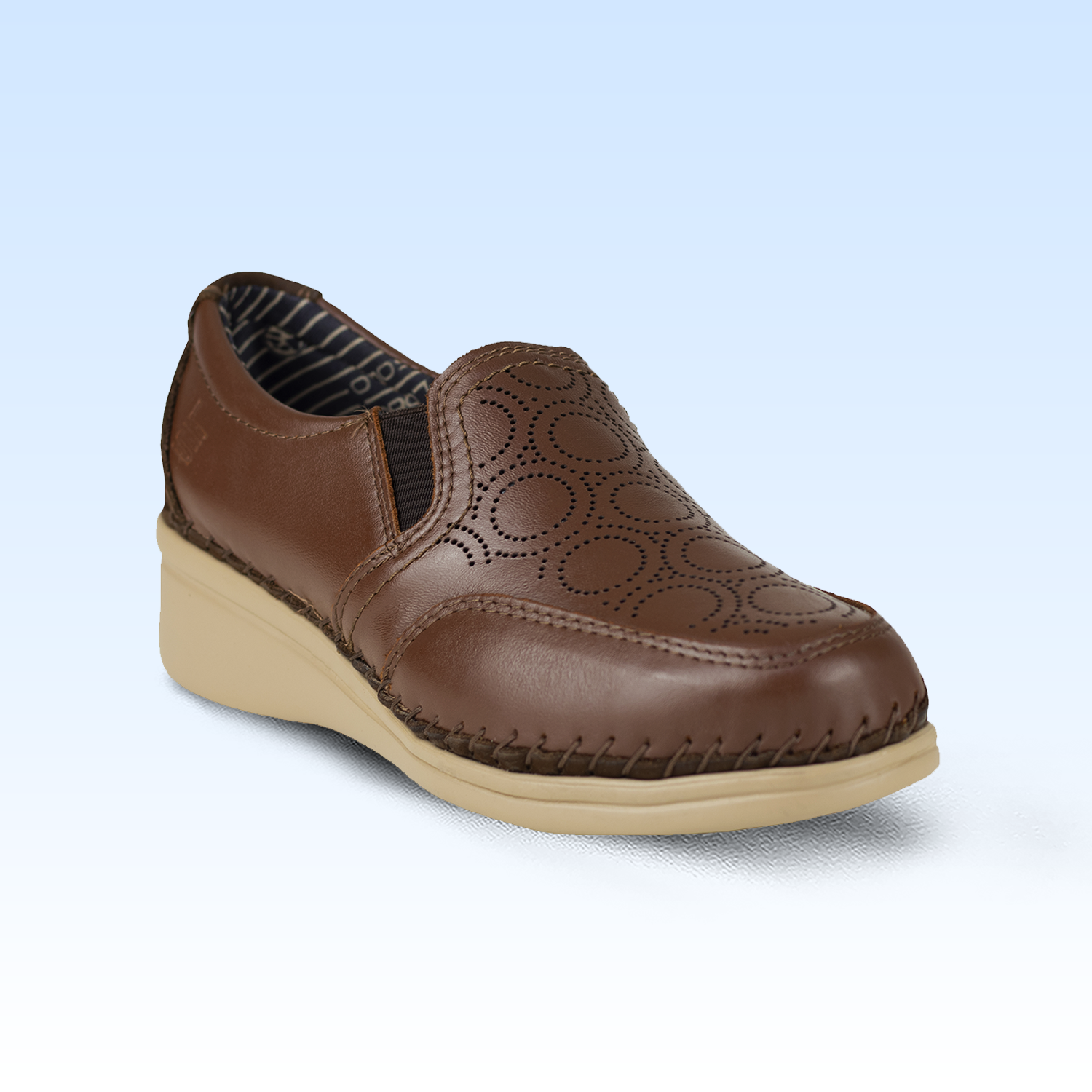 Zapato De Tacón Dama Lobo Solo Jessi 4702 Algodón Caoba