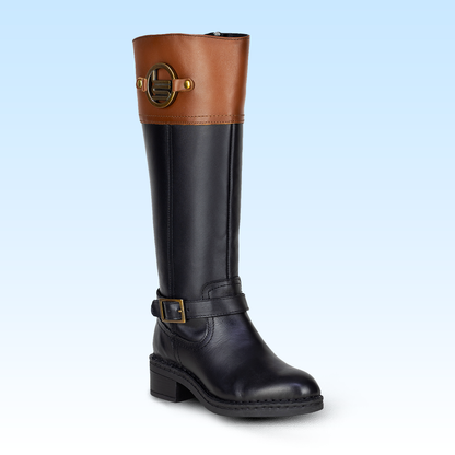 Bota Larga Para Dama Lobo Solo 5083 Negro Miel
