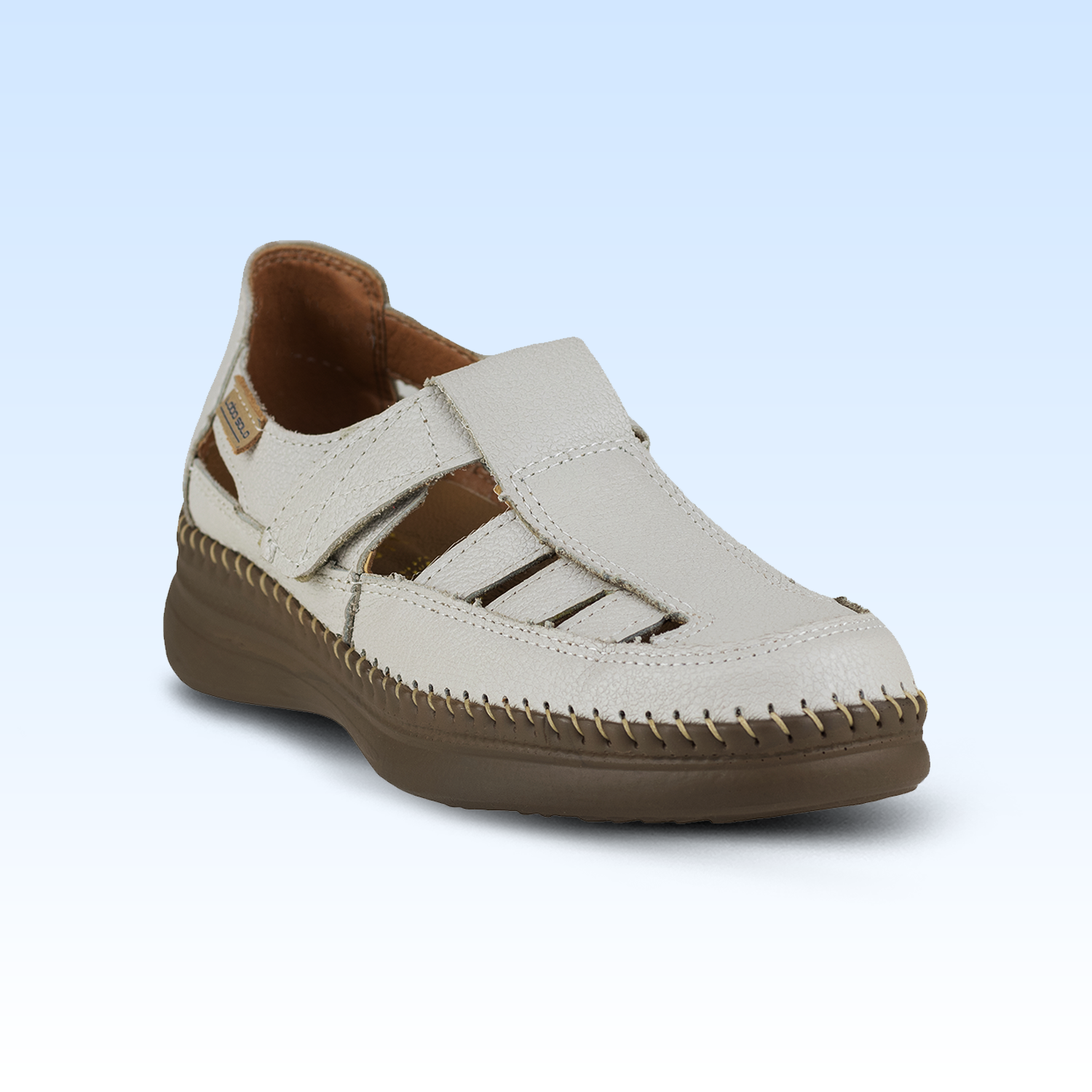Sandalia Casual Para Dama Lobo Solo 4988 Marfil
