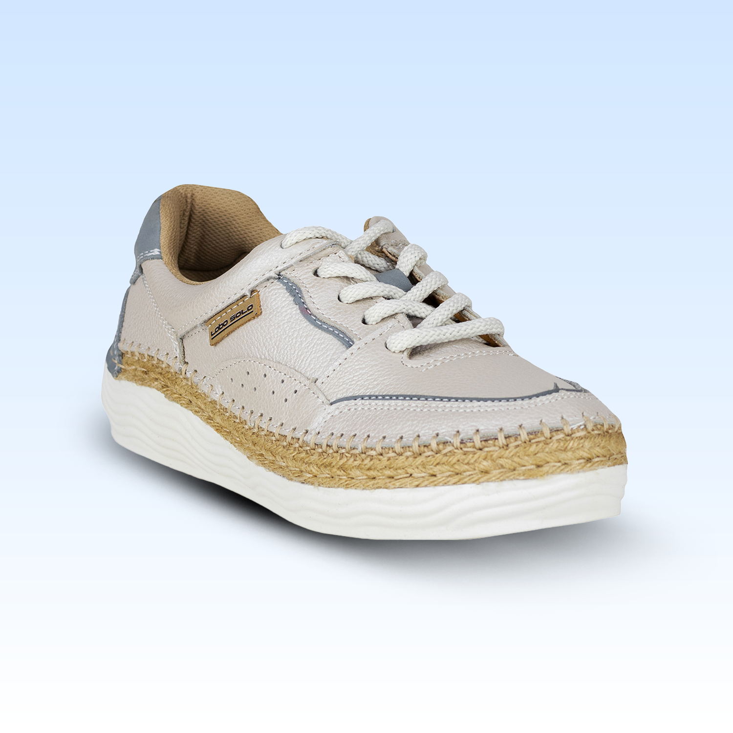Tenis Casual Choclo Tejidos a Mano Para Dama Lobo Solo 5129 Marfil
