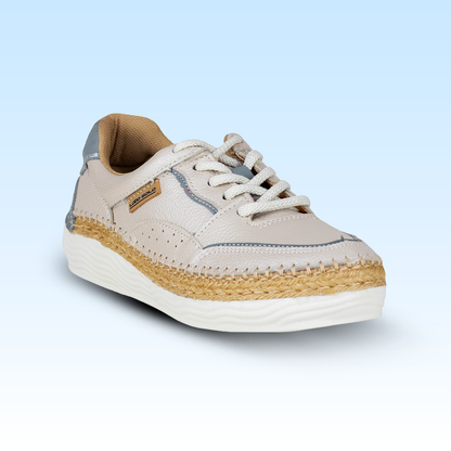 Tenis Casual Choclo Tejidos a Mano Para Dama Lobo Solo 5129 Marfil