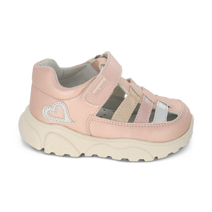 Sandalia Coqueta para niña en sintético rosa Zippy con tira de contacto.